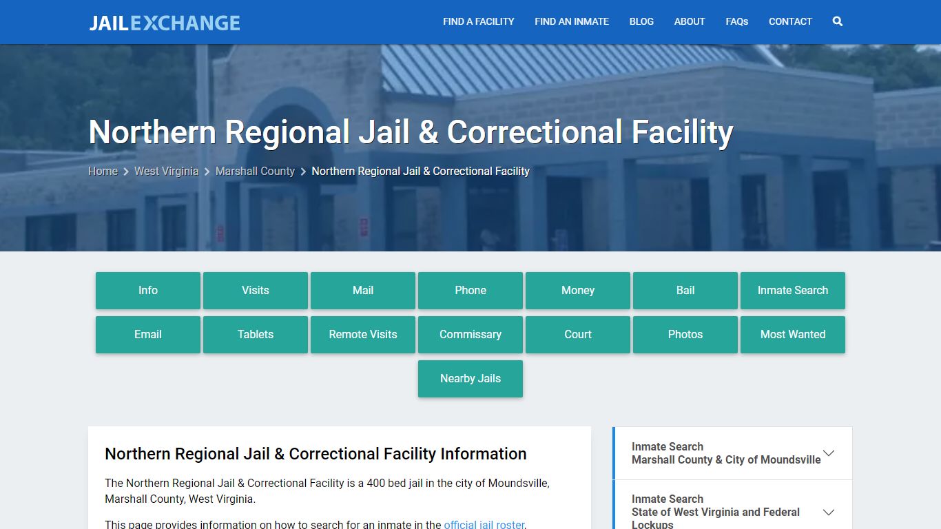Northern Regional Jail & Correctional Facility, WV Inmate Search ...