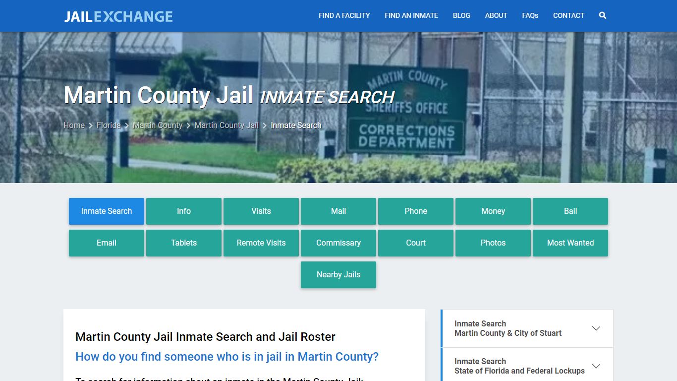 Inmate Search: Roster & Mugshots - Martin County Jail, FL