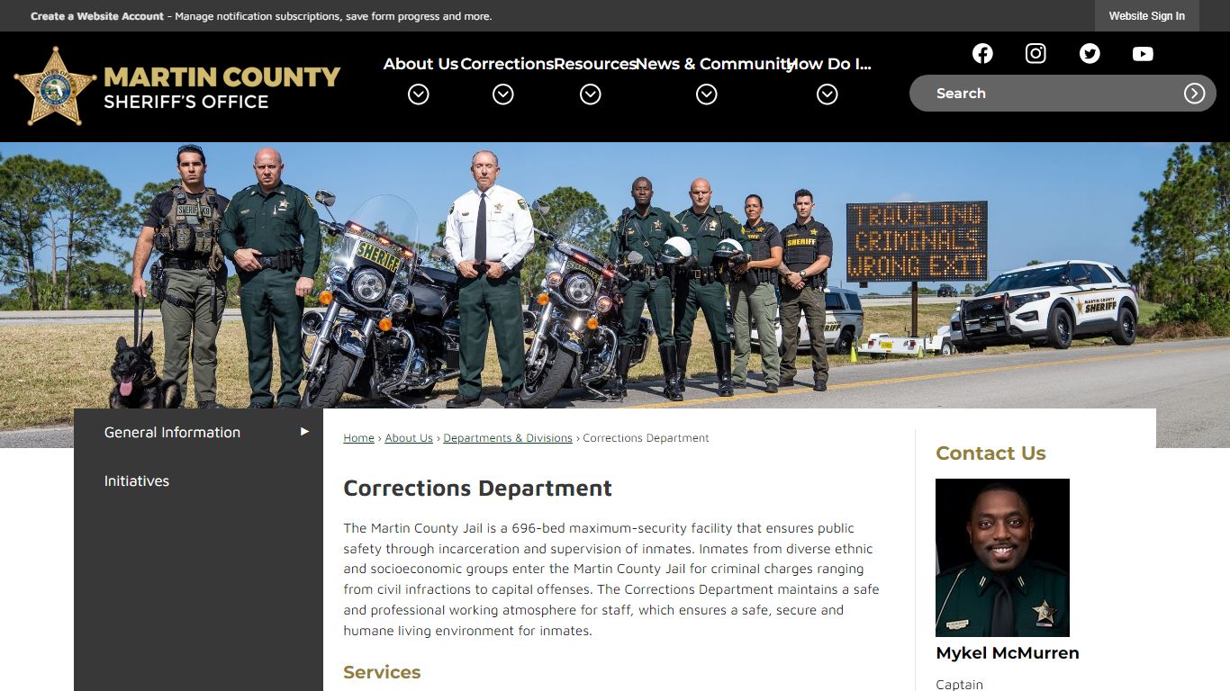 Corrections Department | Martin County Sheriff's Office, FL