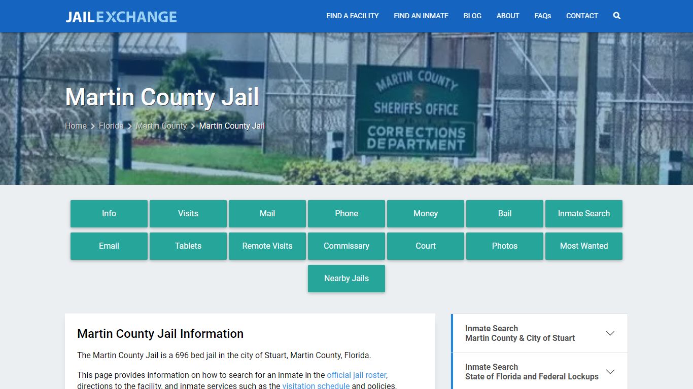 Martin County Jail, FL Inmate Search, Information