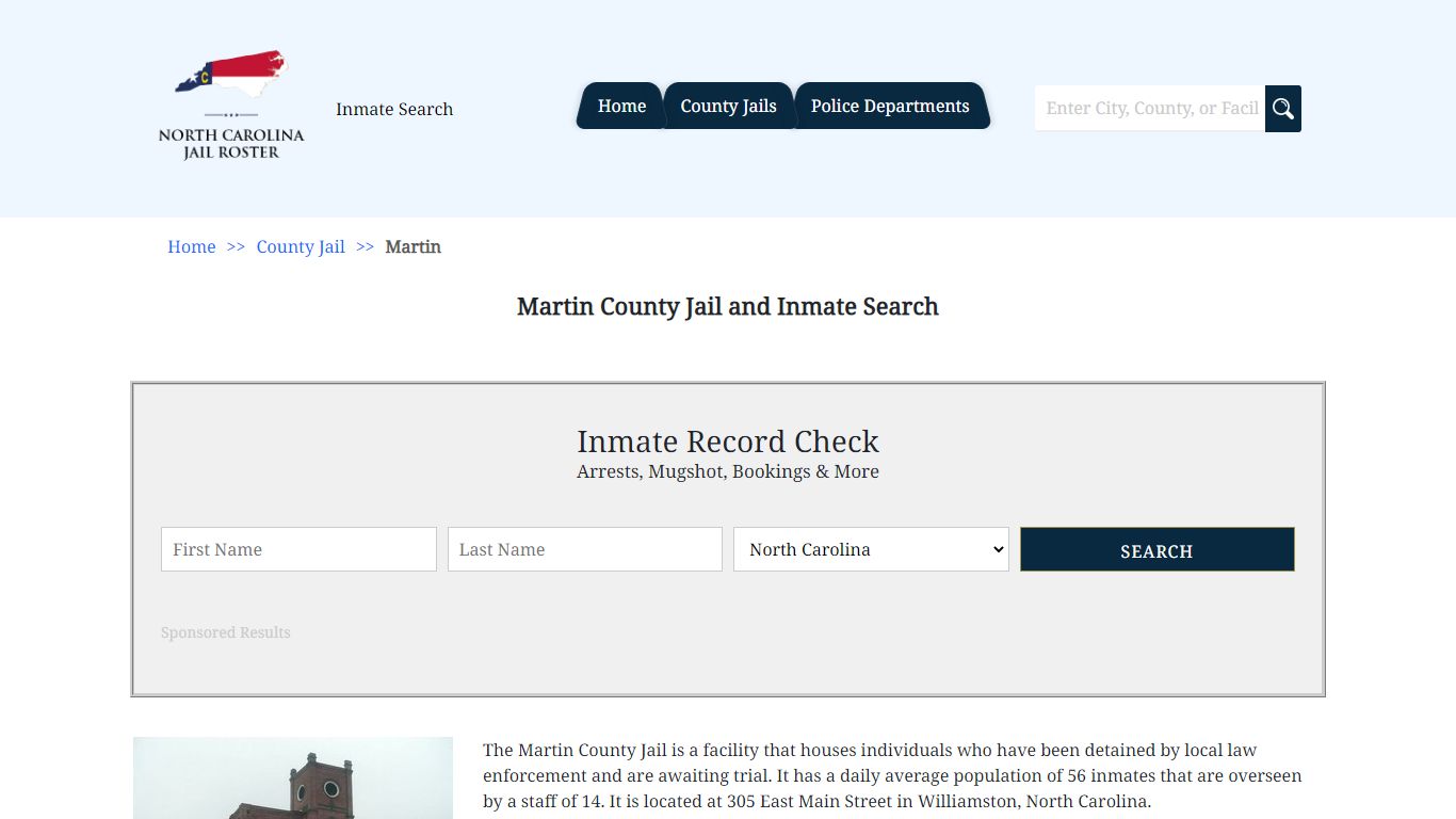 Martin County Jail and Inmate Search | North Carolina Jail Roster