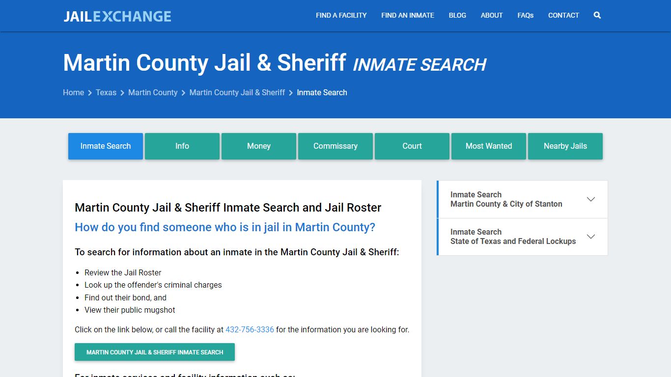Martin County Jail & Sheriff Inmate Search - Jail Exchange