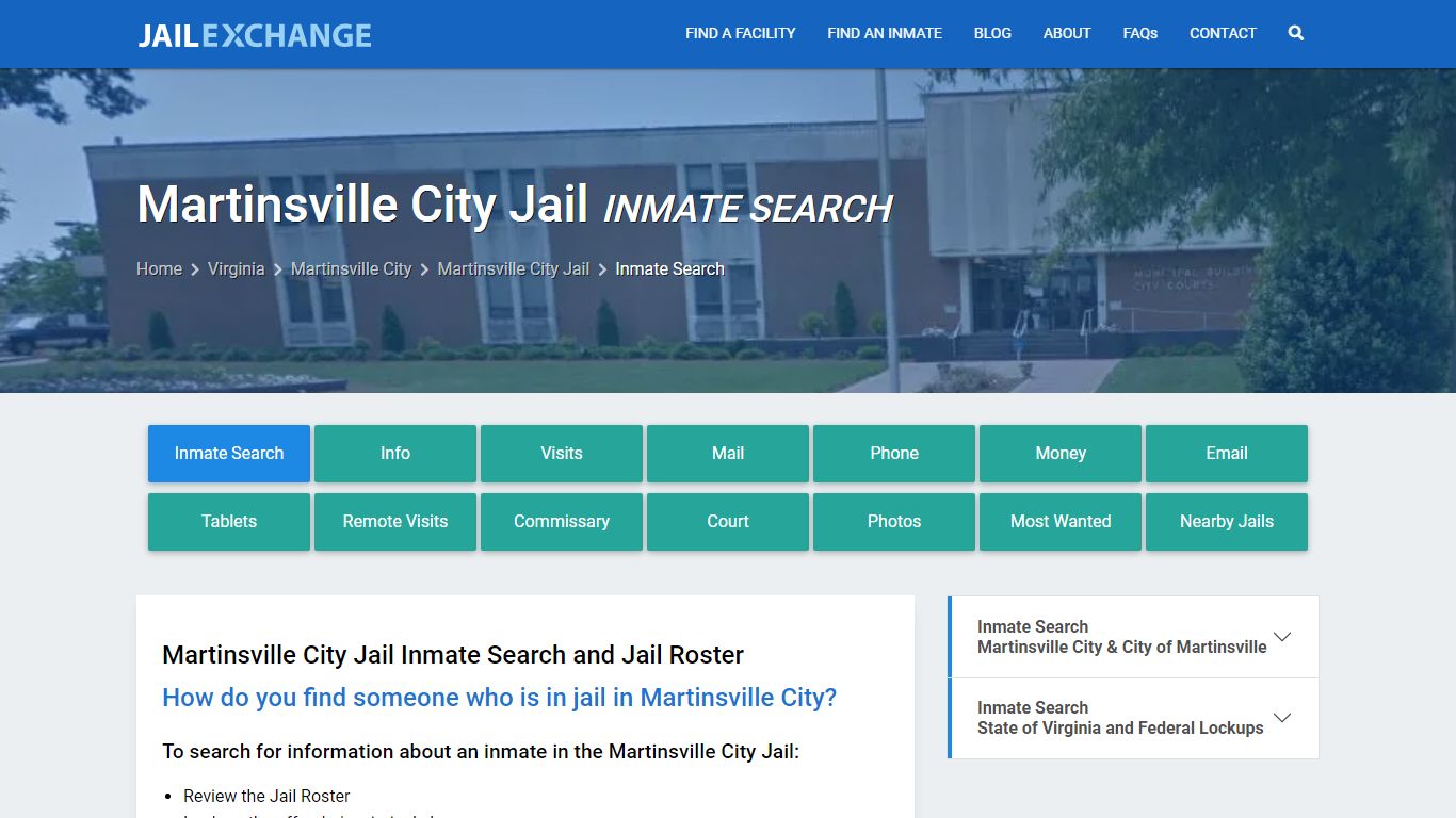 Inmate Search: Roster & Mugshots - Martinsville City Jail, VA
