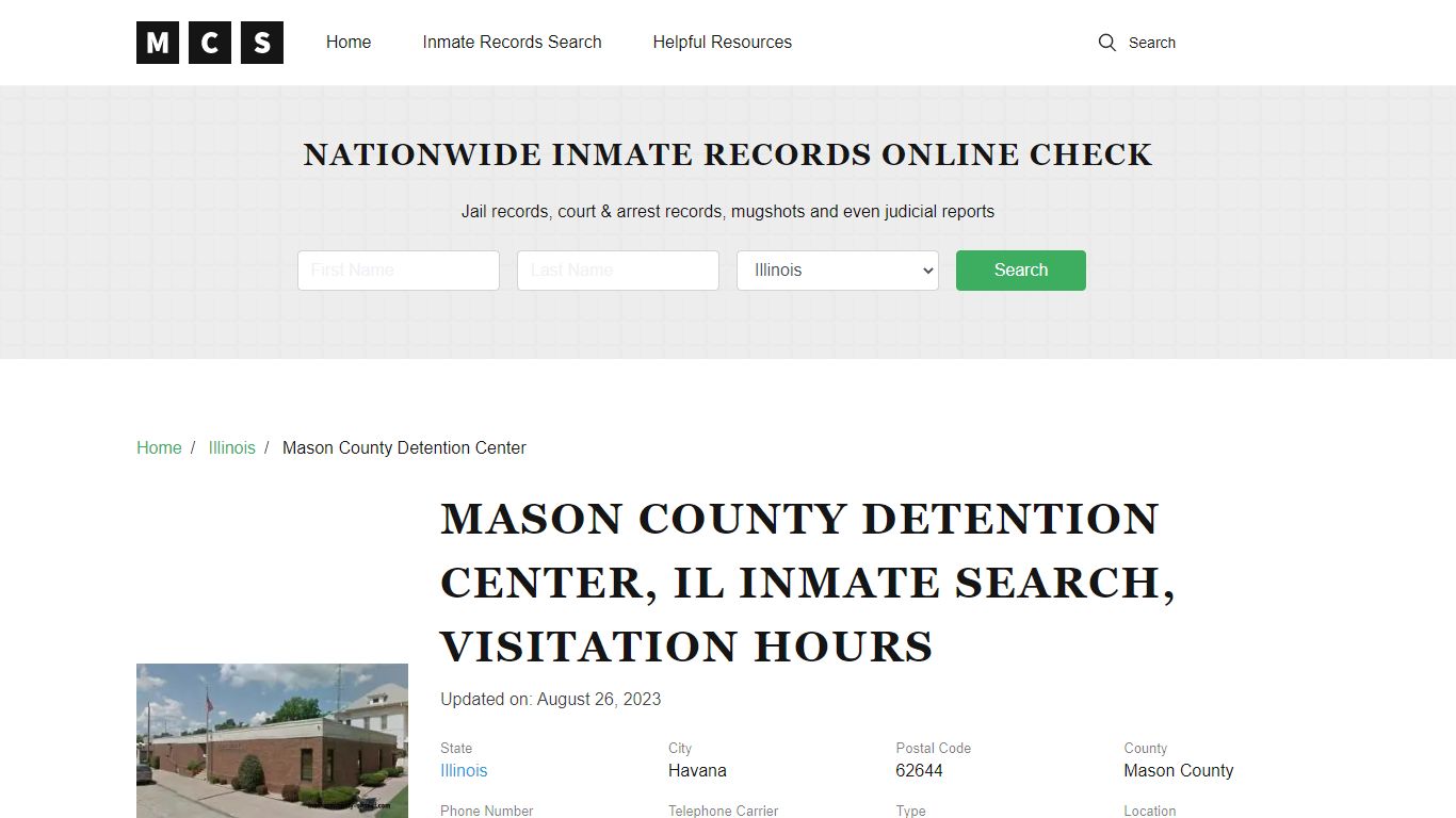 Mason County, IL Jail Inmates Search, Visitation Rules