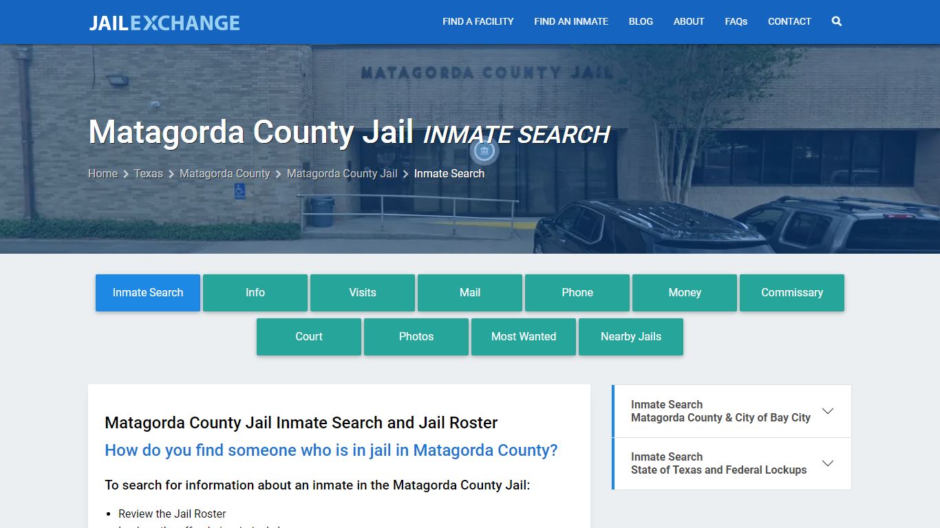 Inmate Search: Roster & Mugshots - Matagorda County Jail, TX