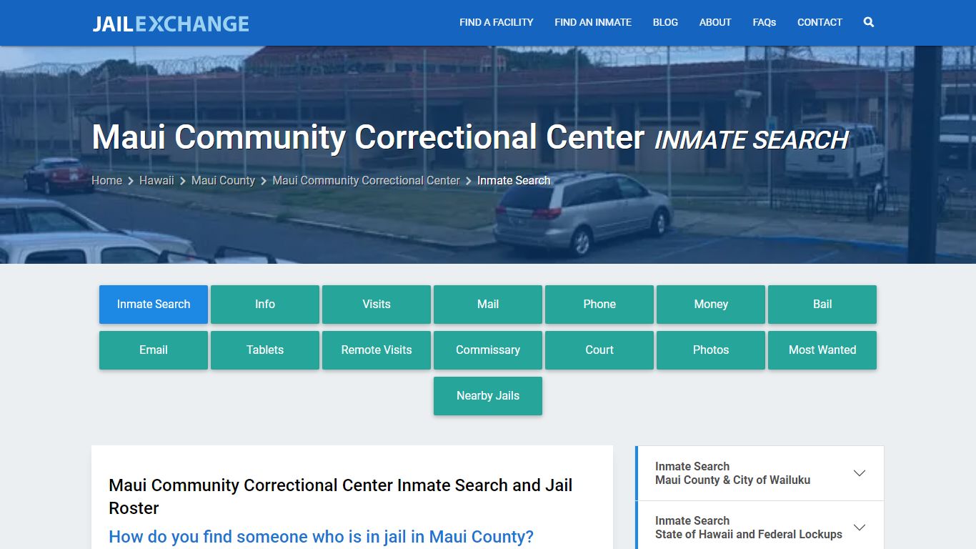 Maui Community Correctional Center Inmate Search - Jail Exchange