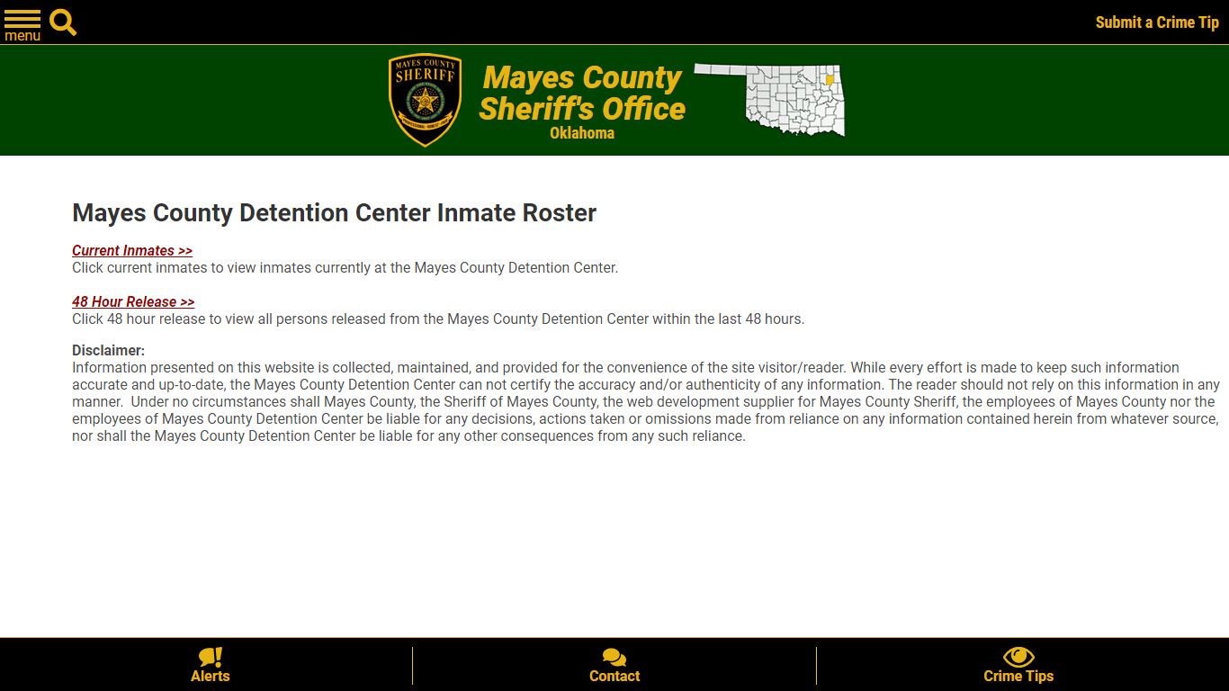 Roster Choose - Mayes County, OK Sheriff
