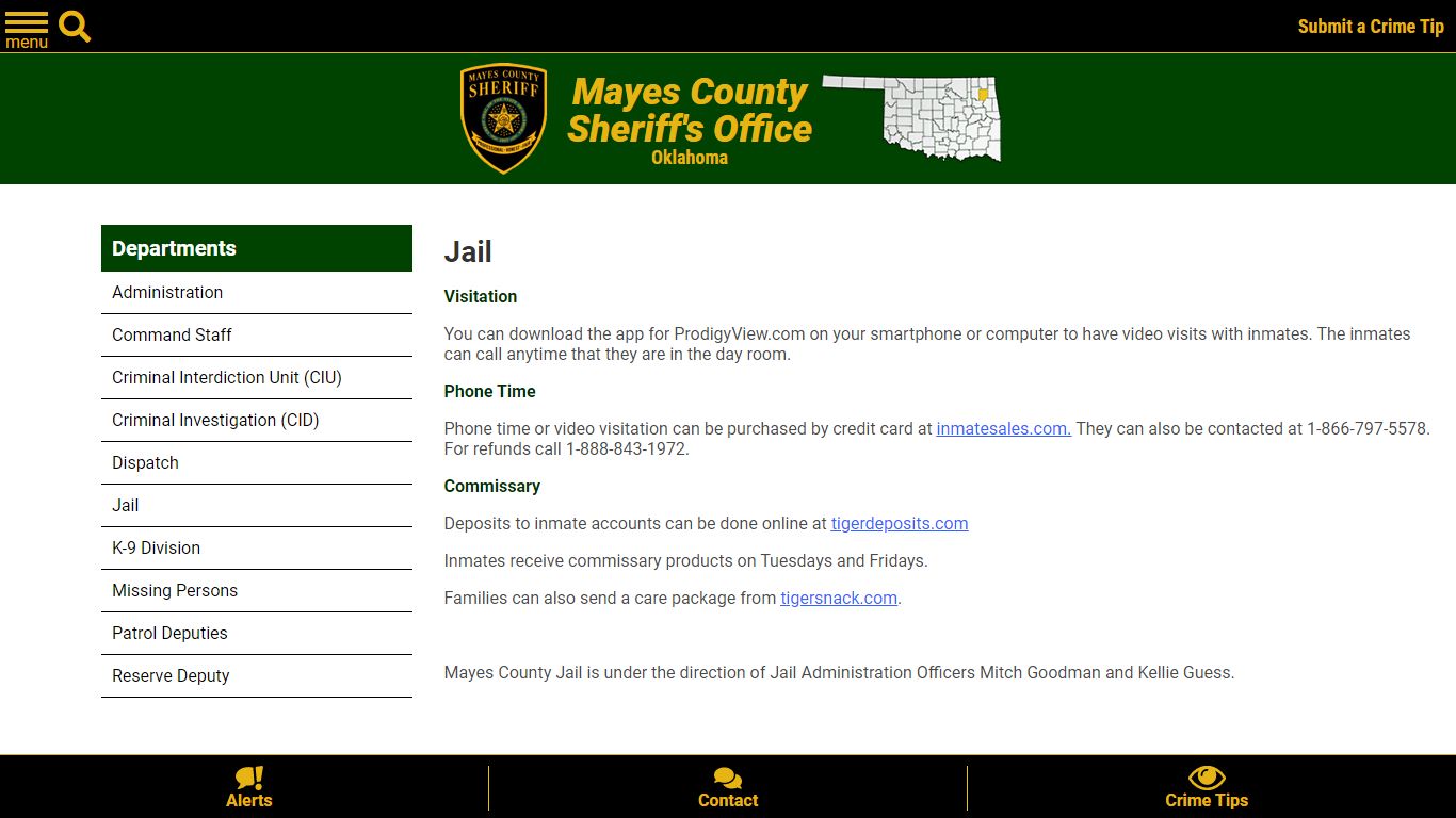 Jail | Mayes County, OK Sheriff