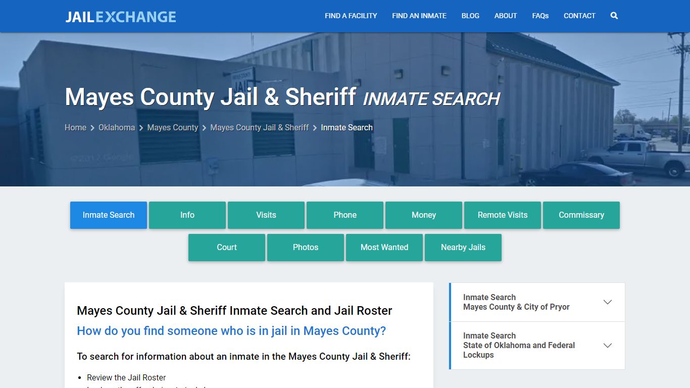Mayes County Jail & Sheriff Inmate Search - Jail Exchange