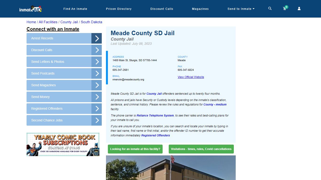 Meade County SD Jail - Inmate Locator - Sturgis, SD