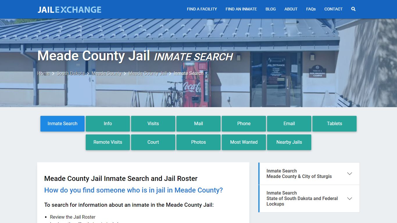 Inmate Search: Roster & Mugshots - Meade County Jail, SD
