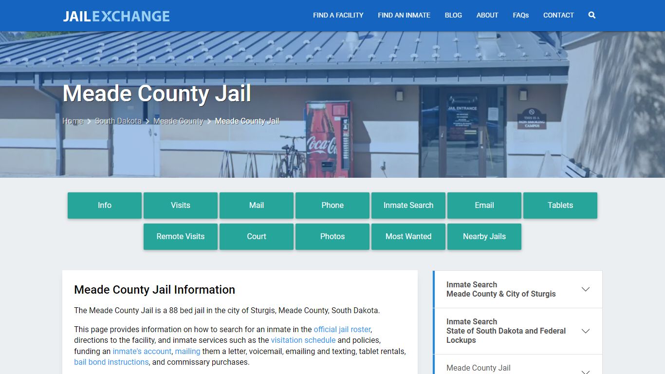 Meade County Jail, SD Inmate Search, Information