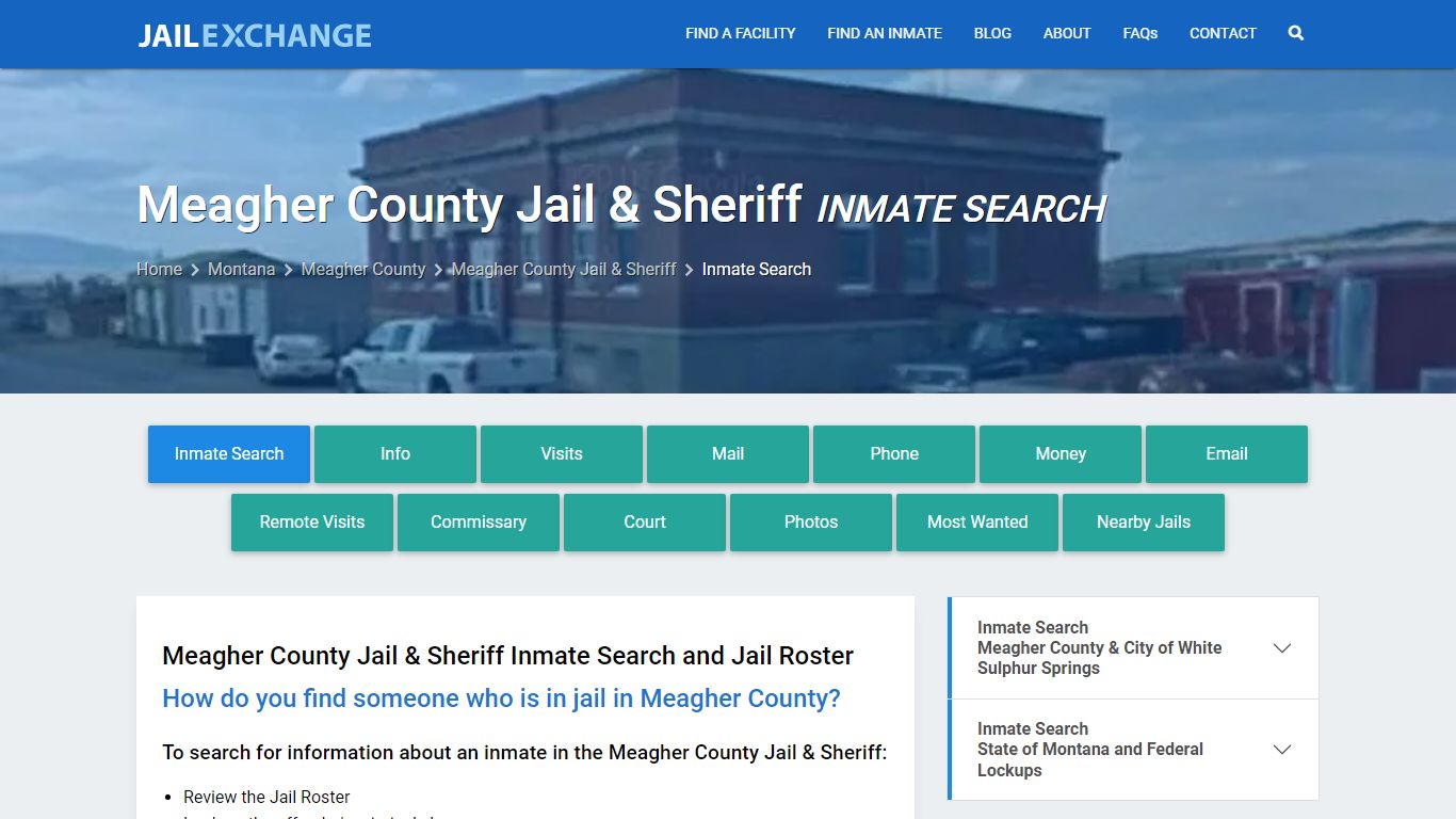Meagher County Jail & Sheriff Inmate Search - Jail Exchange