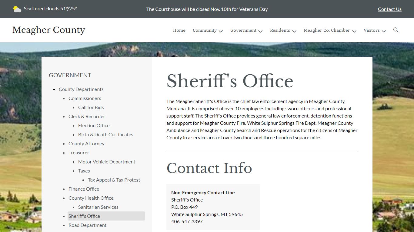 Sheriff's Office | Meagher County