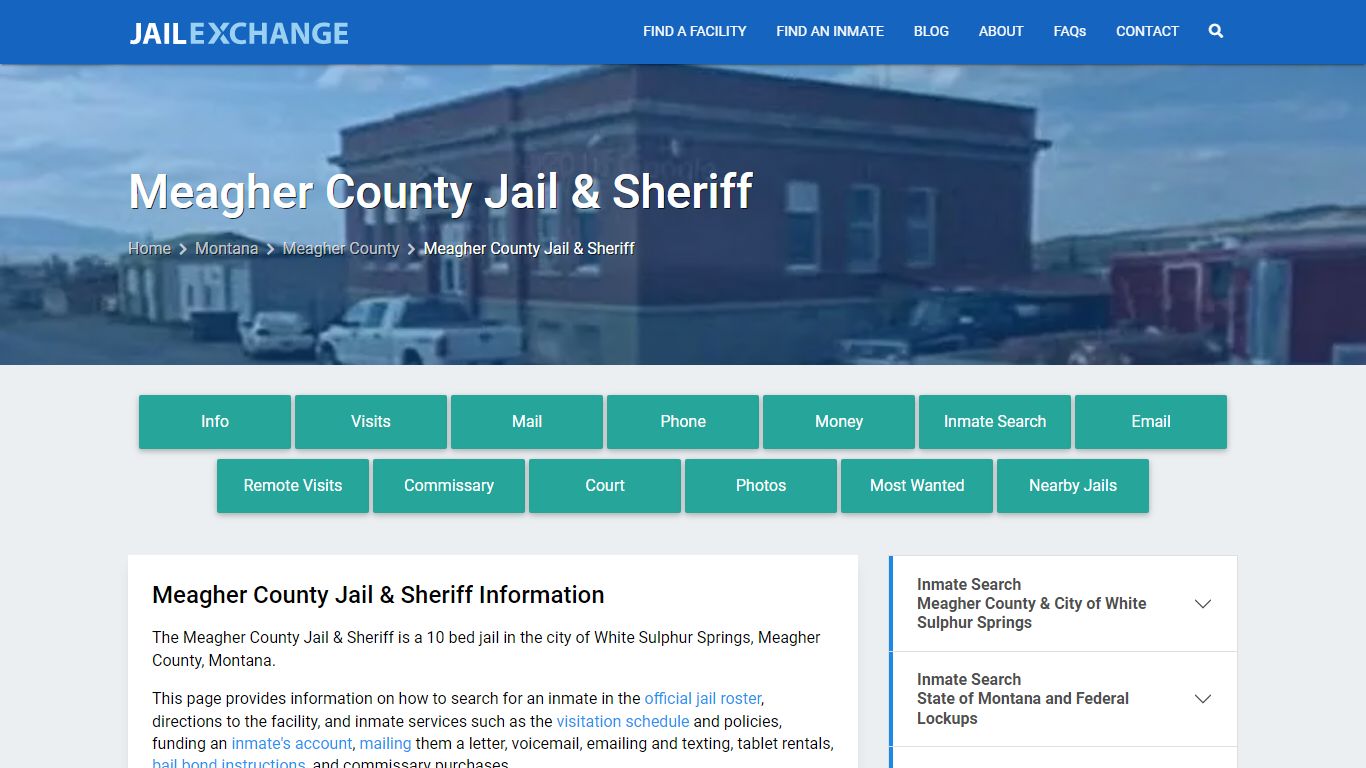 Meagher County Jail & Sheriff, MT Inmate Search, Information