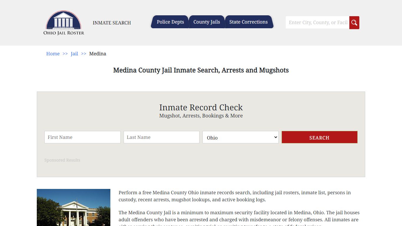 Medina County Jail Inmate Search, Arrests and Mugshots
