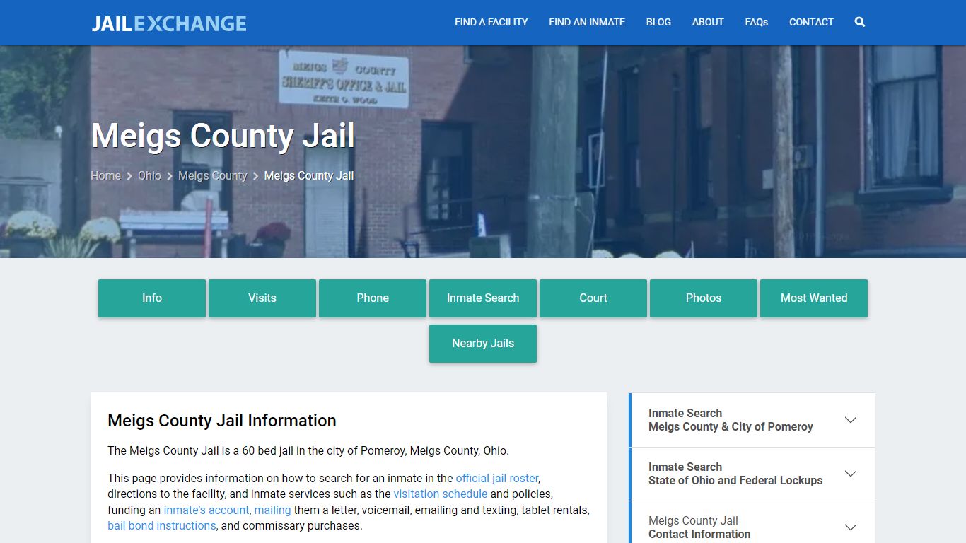 Meigs County Jail, OH Inmate Search, Information