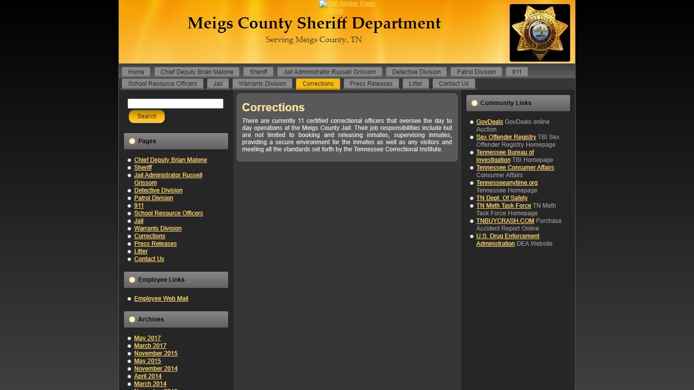 Corrections | Meigs County Sheriff Department