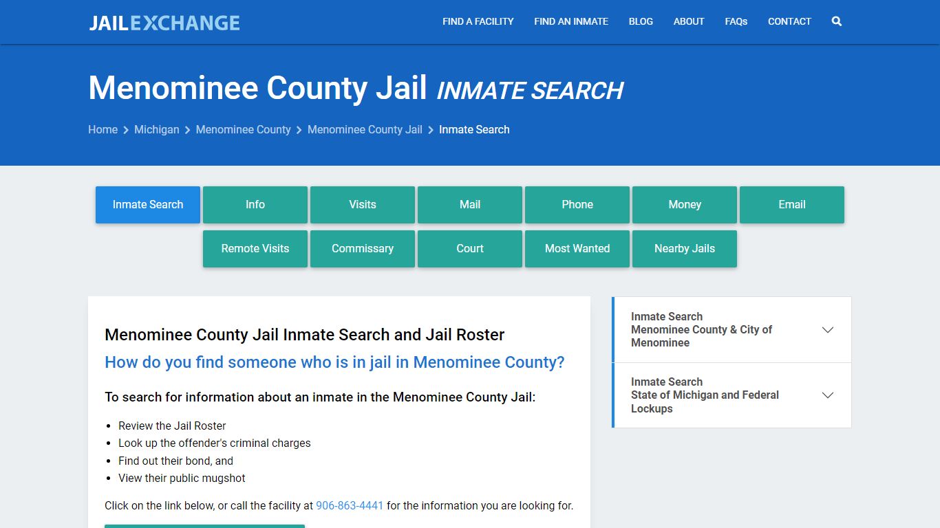 Inmate Search: Roster & Mugshots - Menominee County Jail, MI