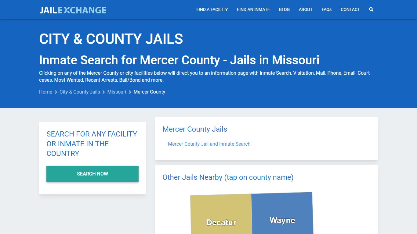 Inmate Search for Mercer County | Jails in Missouri - Jail Exchange