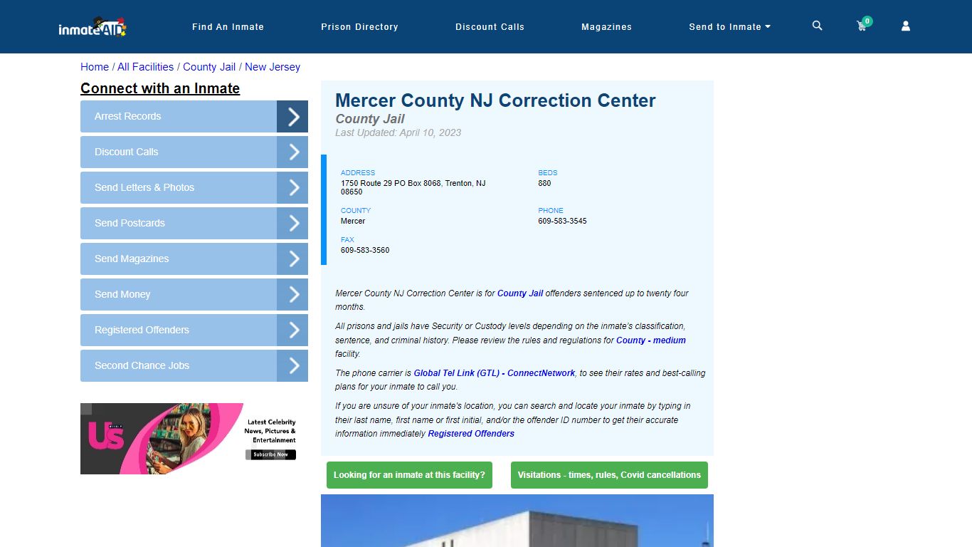 Mercer County NJ Correction Center - Inmate Locator - Trenton, NJ