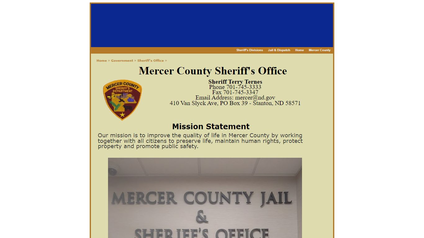 Mercer County ND » Sheriff's Office