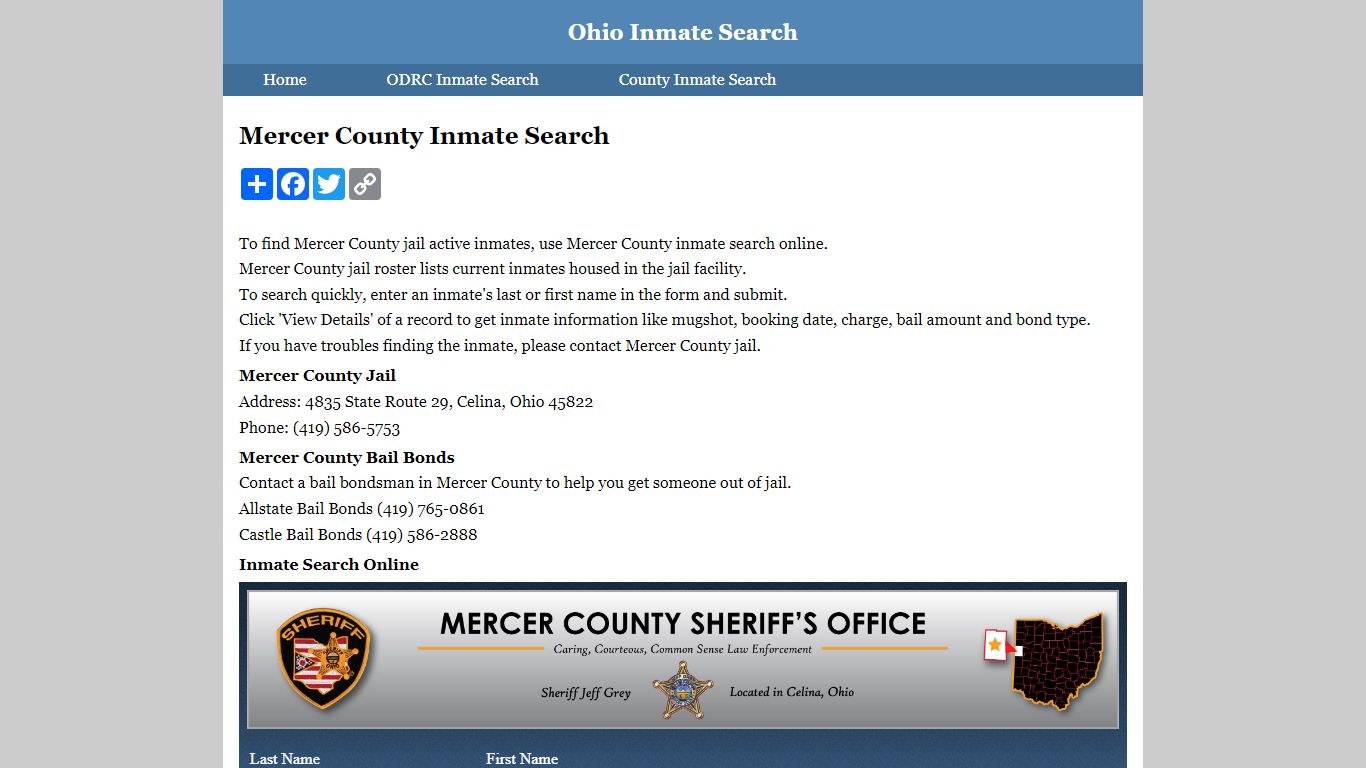 Mercer County Inmate Search