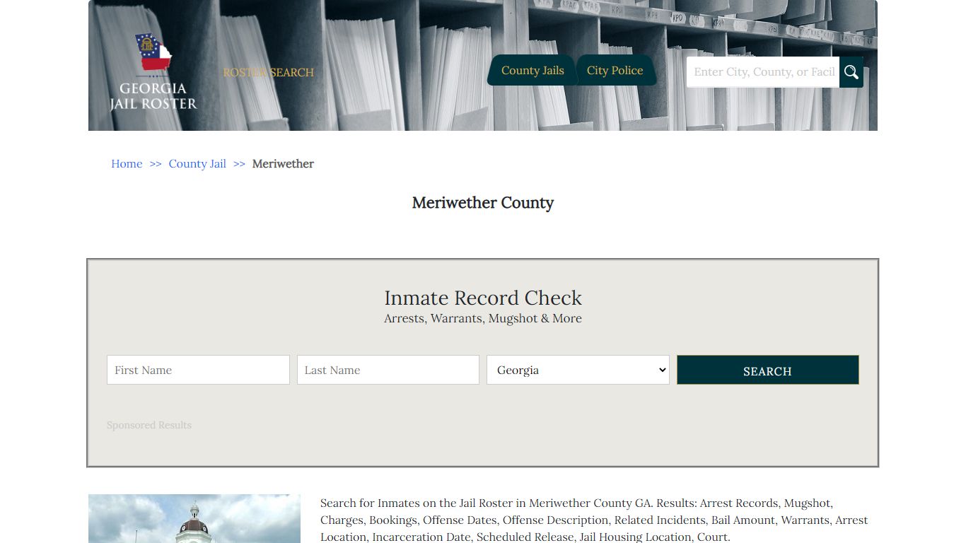 Meriwether County | Georgia Jail Inmate Search