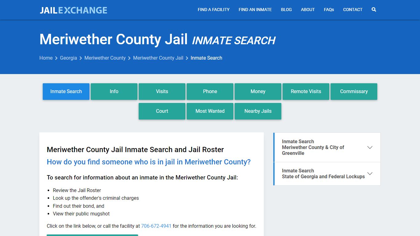 Inmate Search: Roster & Mugshots - Meriwether County Jail, GA