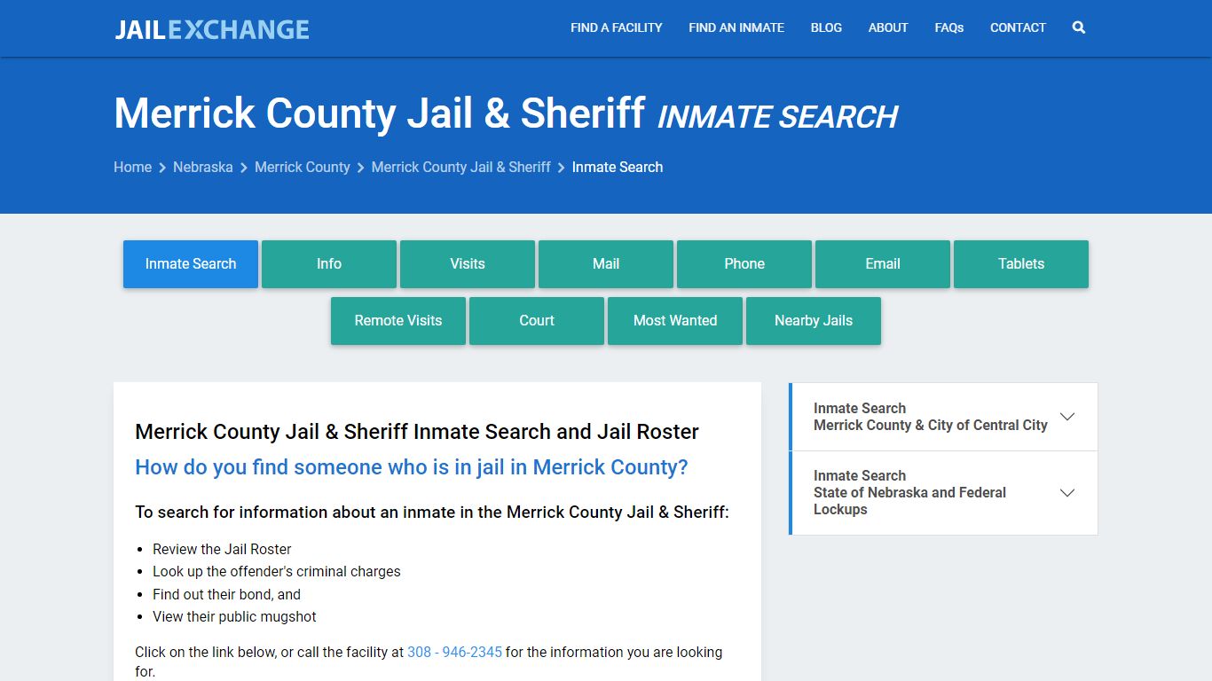 Merrick County Jail & Sheriff Inmate Search - Jail Exchange