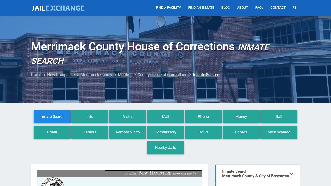 Merrimack County House of Corrections Inmate Search - Jail Exchange