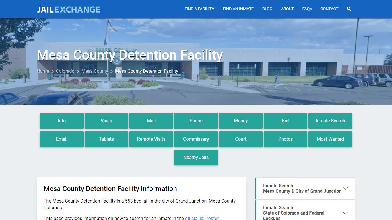 Mesa County Detention Facility, CO Inmate Search, Information