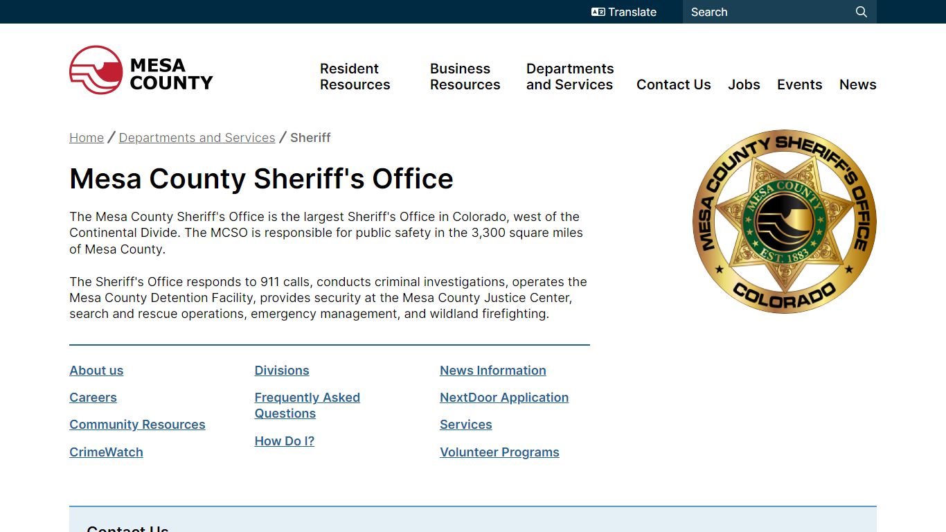 Mesa County Sheriff's Office | Mesa County - Mesa County, Colorado