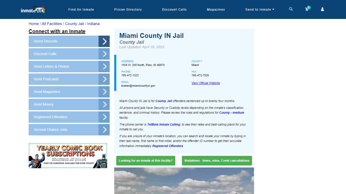Miami County IN Jail - Inmate Locator - Peru, IN