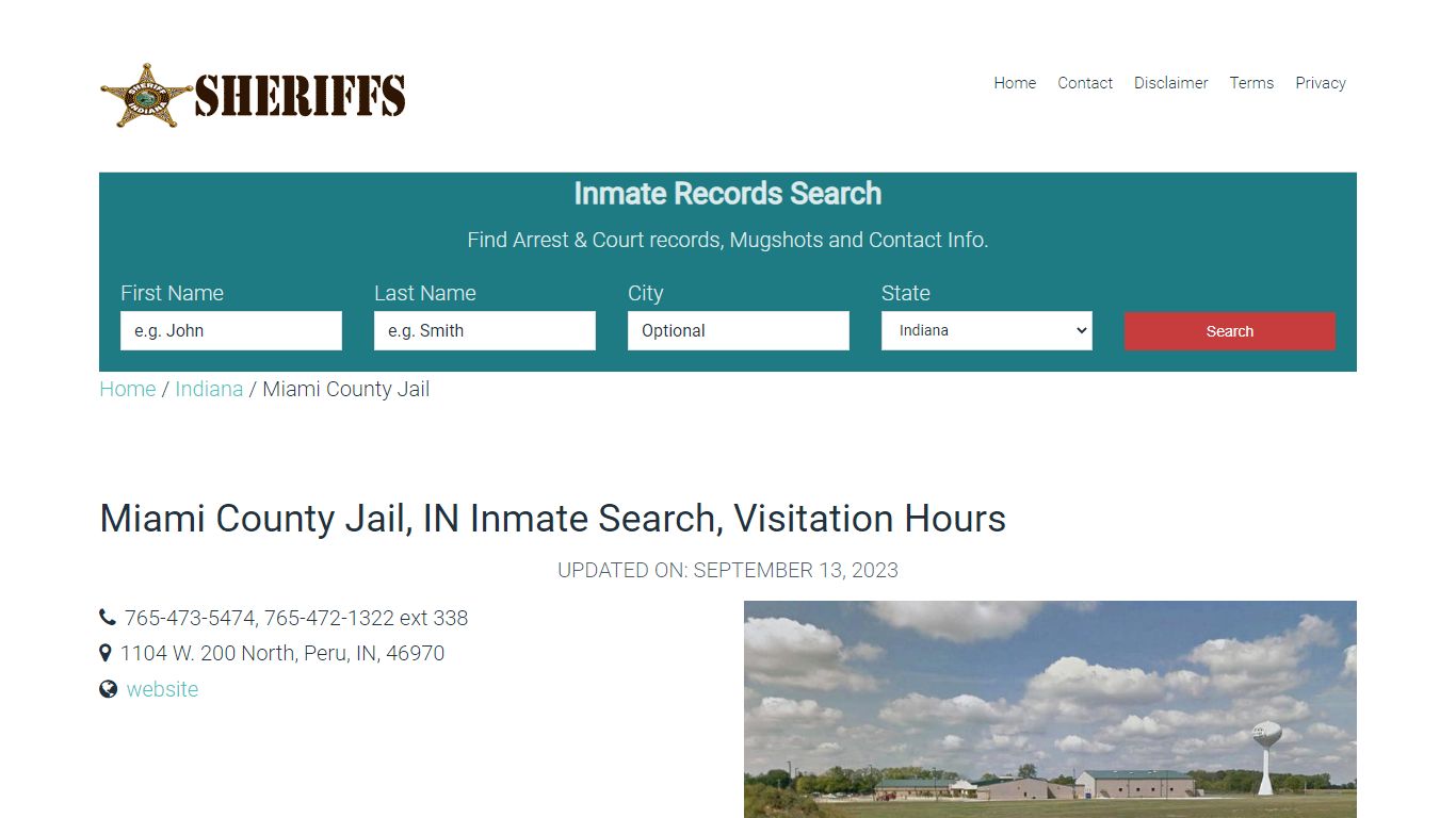 Miami County Jail, IN Inmate Search, Visitation Hours