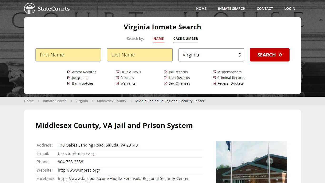 Middlesex County, VA Jail and Prison System - State Courts