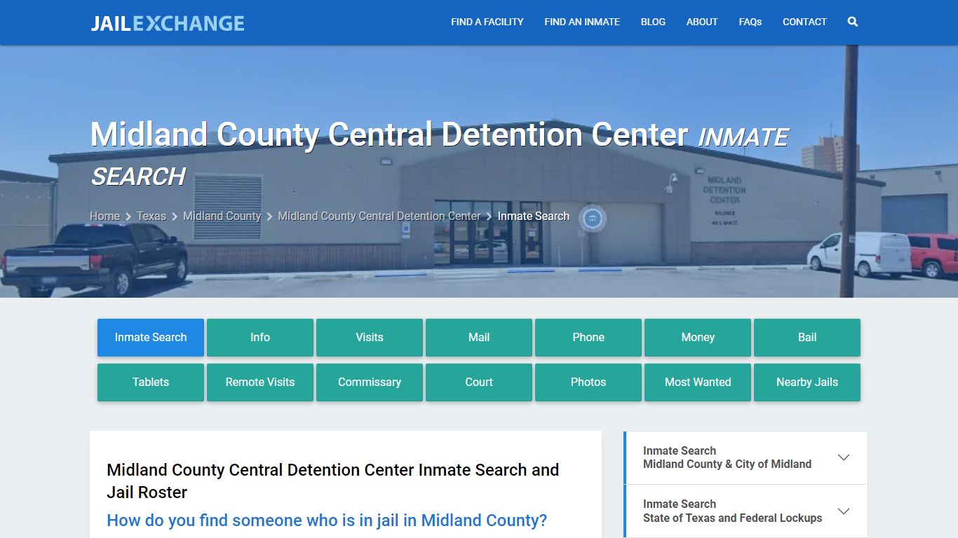 Midland County Central Detention Center Inmate Search - Jail Exchange