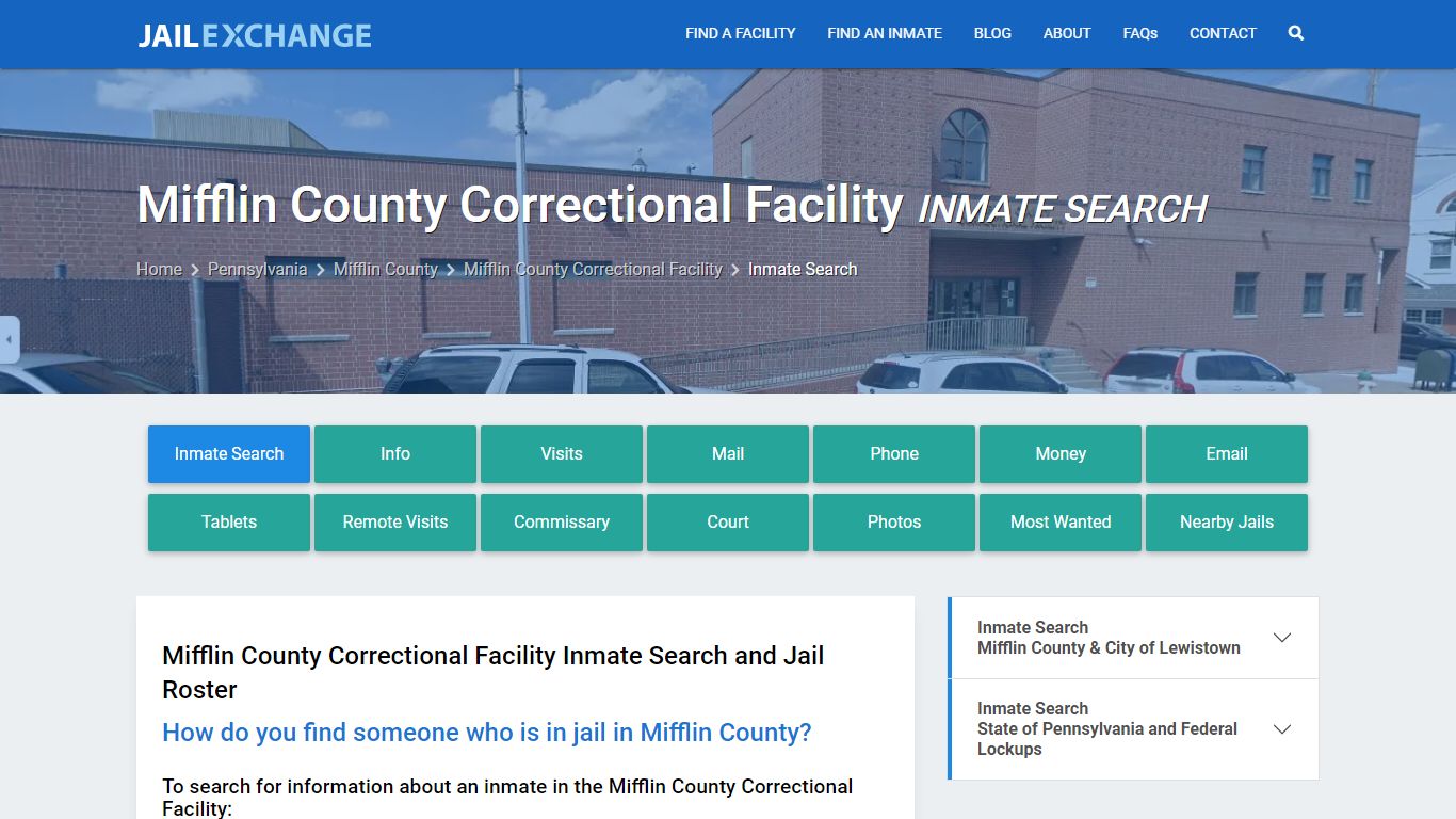 Mifflin County Correctional Facility Inmate Search - Jail Exchange
