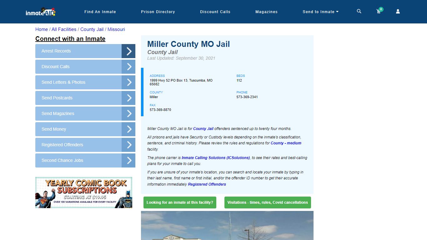 Miller County MO Jail - Inmate Locator - Tuscumba, MO