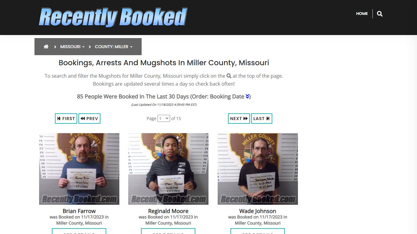 Recent bookings, Arrests, Mugshots in Miller County, Missouri
