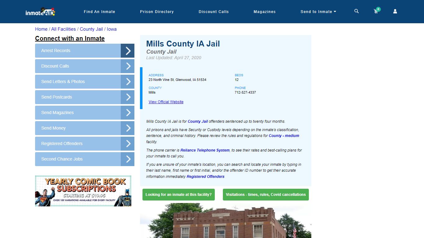 Mills County IA Jail - Inmate Locator - Glenwood, IA