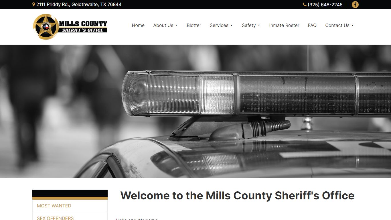 Welcome to the Mills County Sheriff's Office