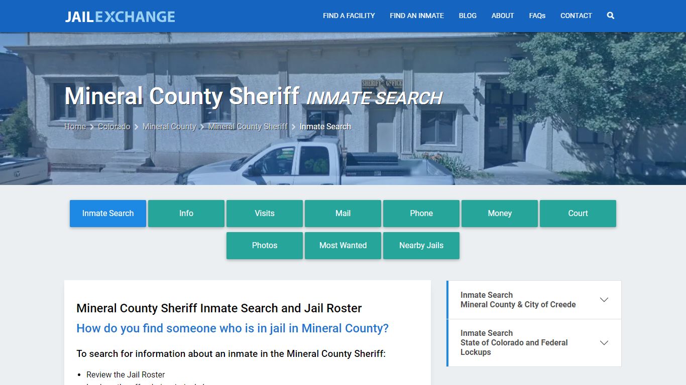 Inmate Search: Roster & Mugshots - Mineral County Sheriff, CO