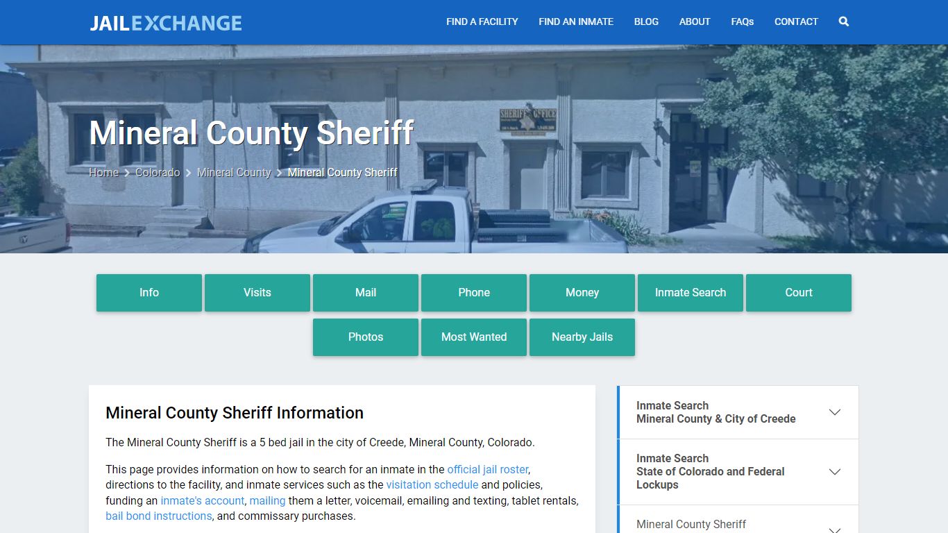 Mineral County Sheriff, CO Inmate Search, Information - Jail Exchange