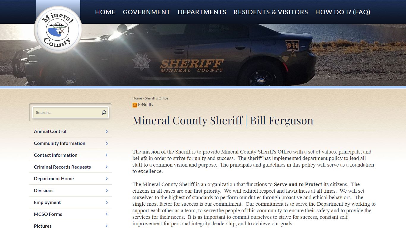 Mineral County Sheriff | Bill Ferguson