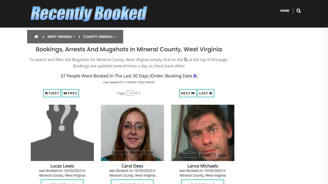 Bookings, Arrests and Mugshots in Mineral County, West Virginia