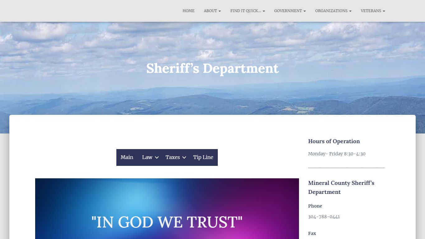 Sheriff's Department - Mineral County, WV