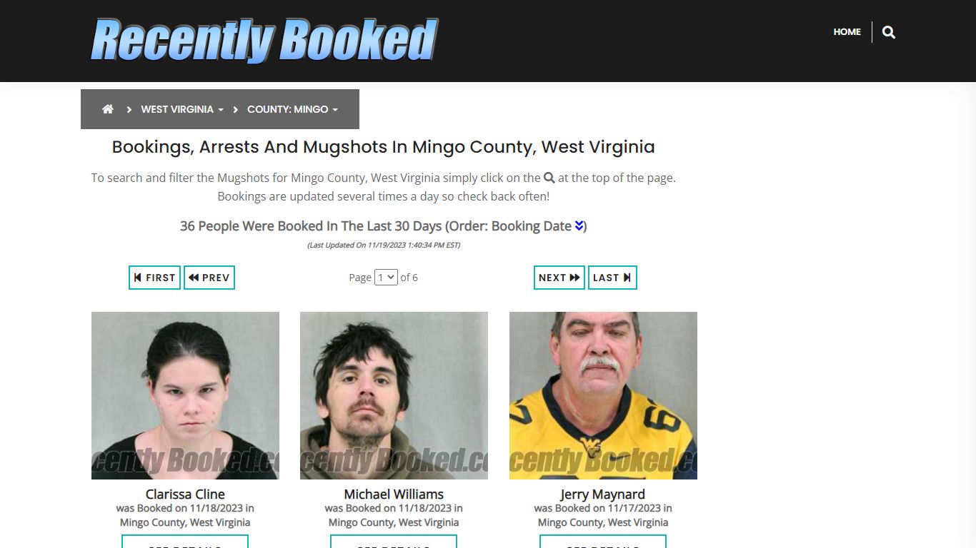 Bookings, Arrests and Mugshots in Mingo County, West Virginia