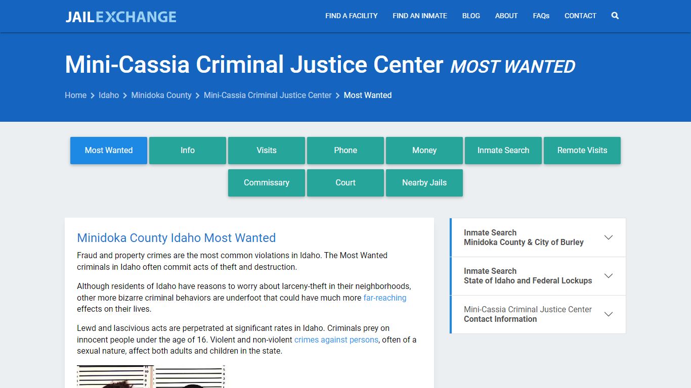 Mini-Cassia Criminal Justice Center Most Wanted - Jail Exchange
