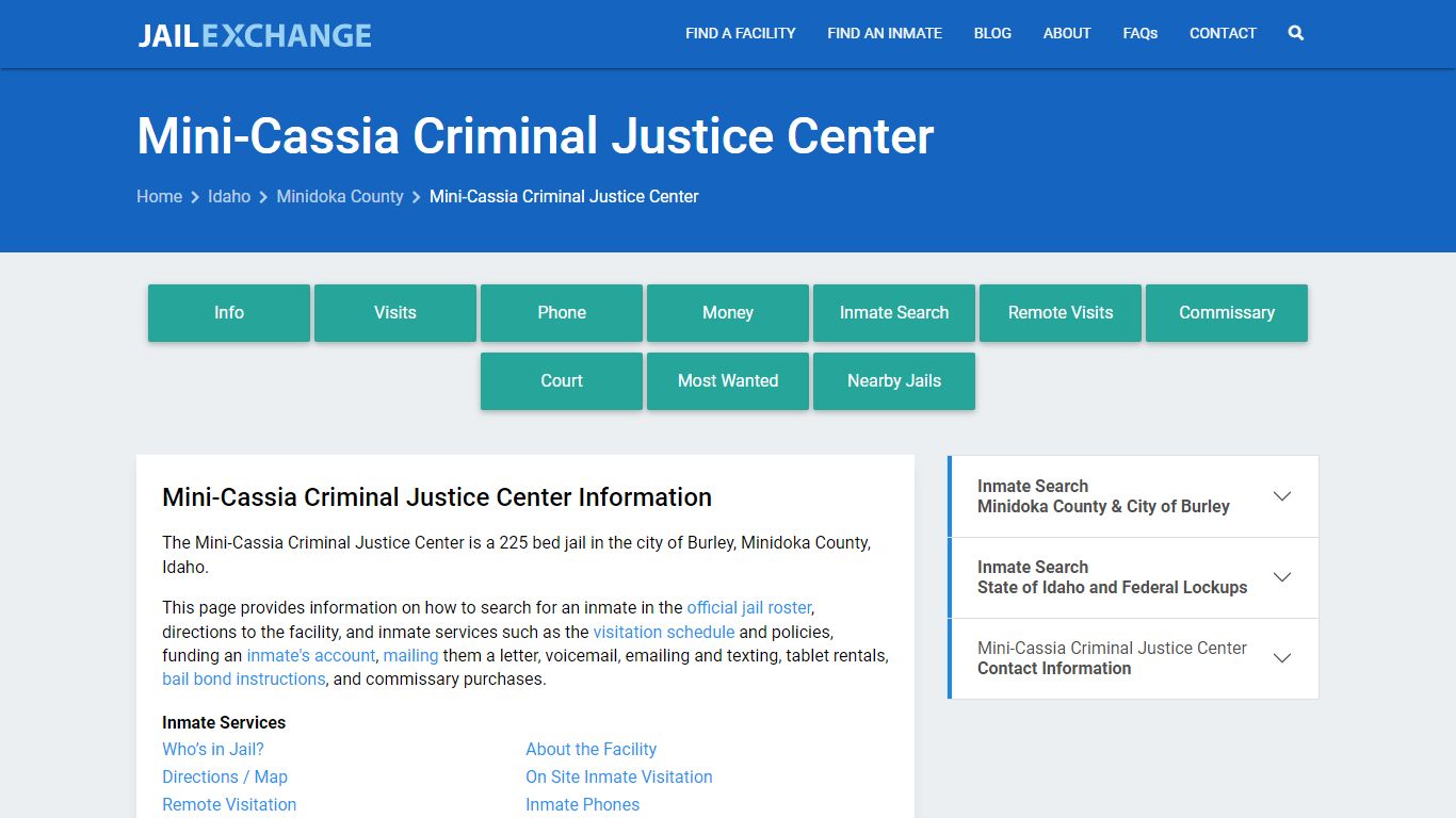 Mini-Cassia Criminal Justice Center - Jail Exchange
